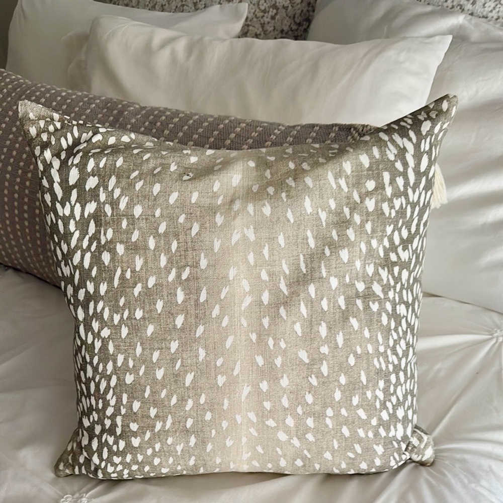 Custom Gray and White Animal Print Accent Pillow